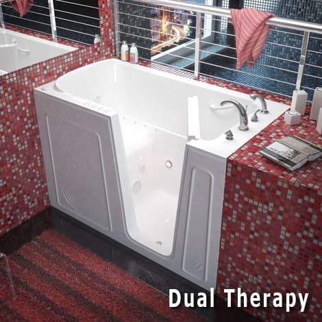 Dual Therapy walk-in tub with air and hydrotherapy jets