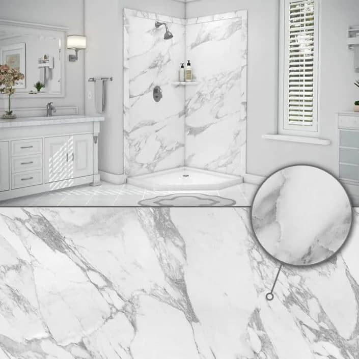 Calacatta White shower wall color – Jacob Showers and Baths St. Louis
