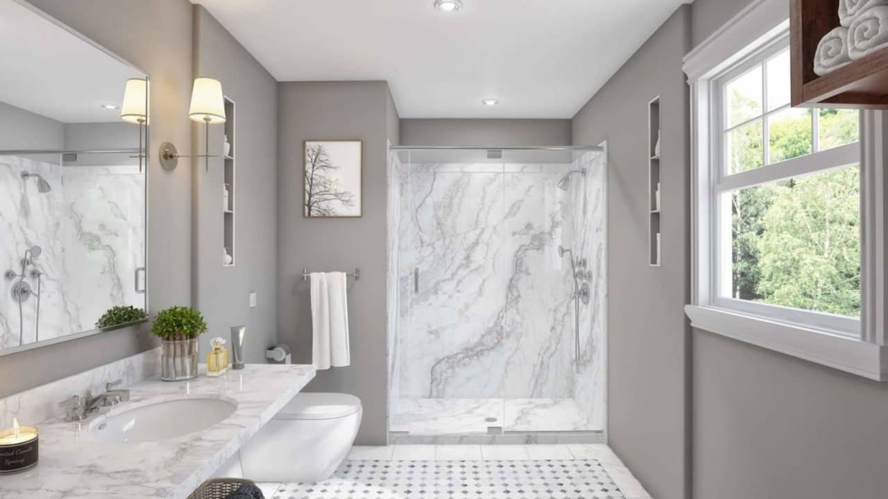 Tub-to-shower conversion by Jacob Showers and Baths – walk-in shower St. Louis